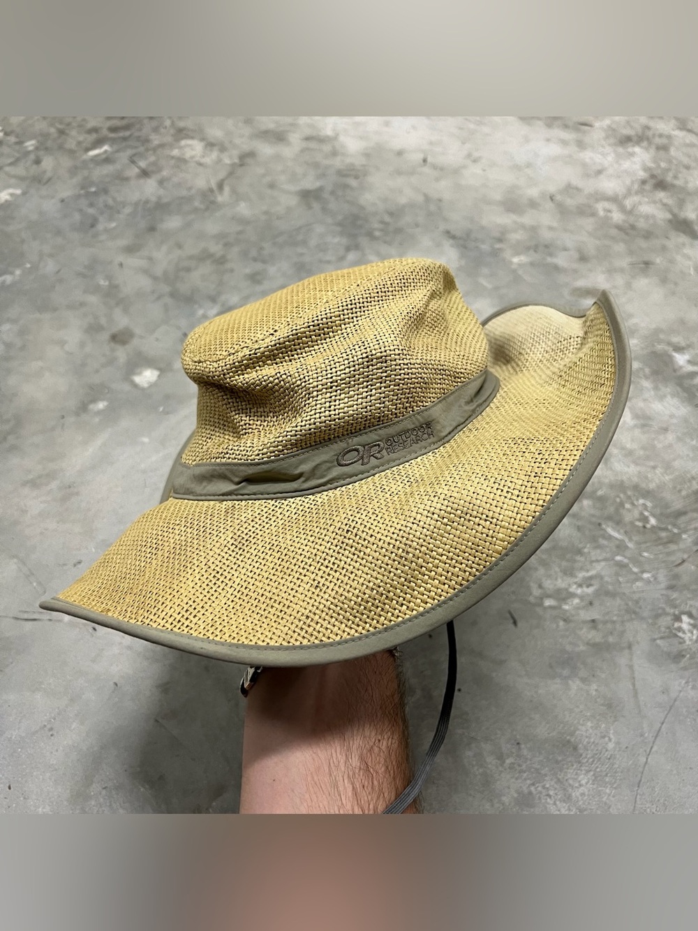 OR OUTDOOR RESEARCH Papyrus WIDE BRIM HAT Woven Summer Hike Beach Sz XL